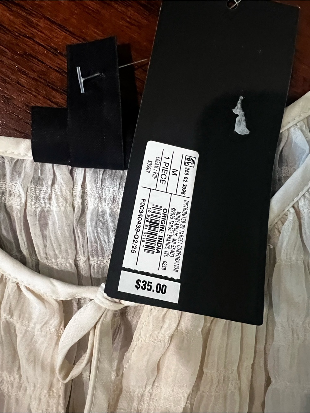 NWT Future Collective Cream Crinkle Peplum Tank Top | Size Medium - Picture 2 of 6
